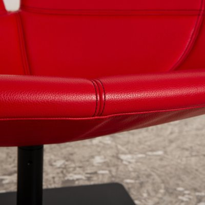 Fjord Leather Armchair Red Swivel Function by Patricia Urquiola for Moroso-RQW-2036299