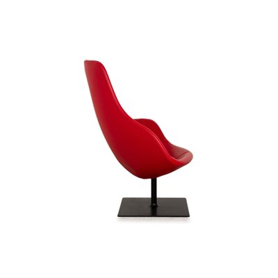 Fjord Leather Armchair Red Swivel Function by Patricia Urquiola for Moroso-RQW-2036299