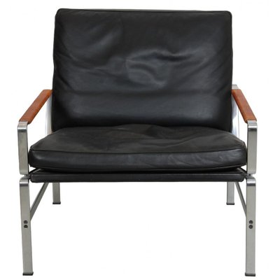 FK-6720 Lounge Chair in Black Leather by Fabricius and Kastholm-MTD-1805046