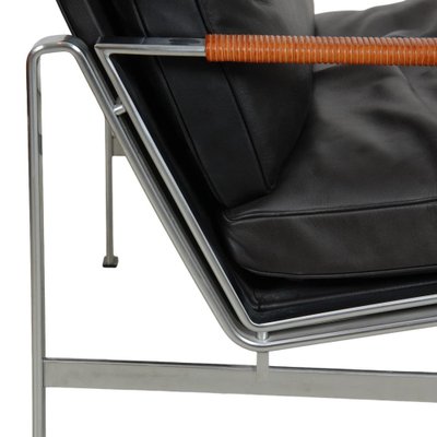 FK-6720 Lounge Chair in Black Leather by Fabricius and Kastholm-MTD-1805046