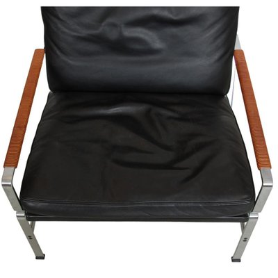 FK-6720 Lounge Chair in Black Leather by Fabricius and Kastholm-MTD-1805046