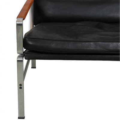 FK-6720 Lounge Chair in Black Leather by Fabricius and Kastholm-MTD-1805046