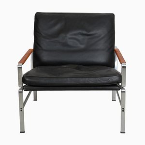 FK-6720 Lounge Chair in Black Leather by Fabricius and Kastholm-MTD-1805046