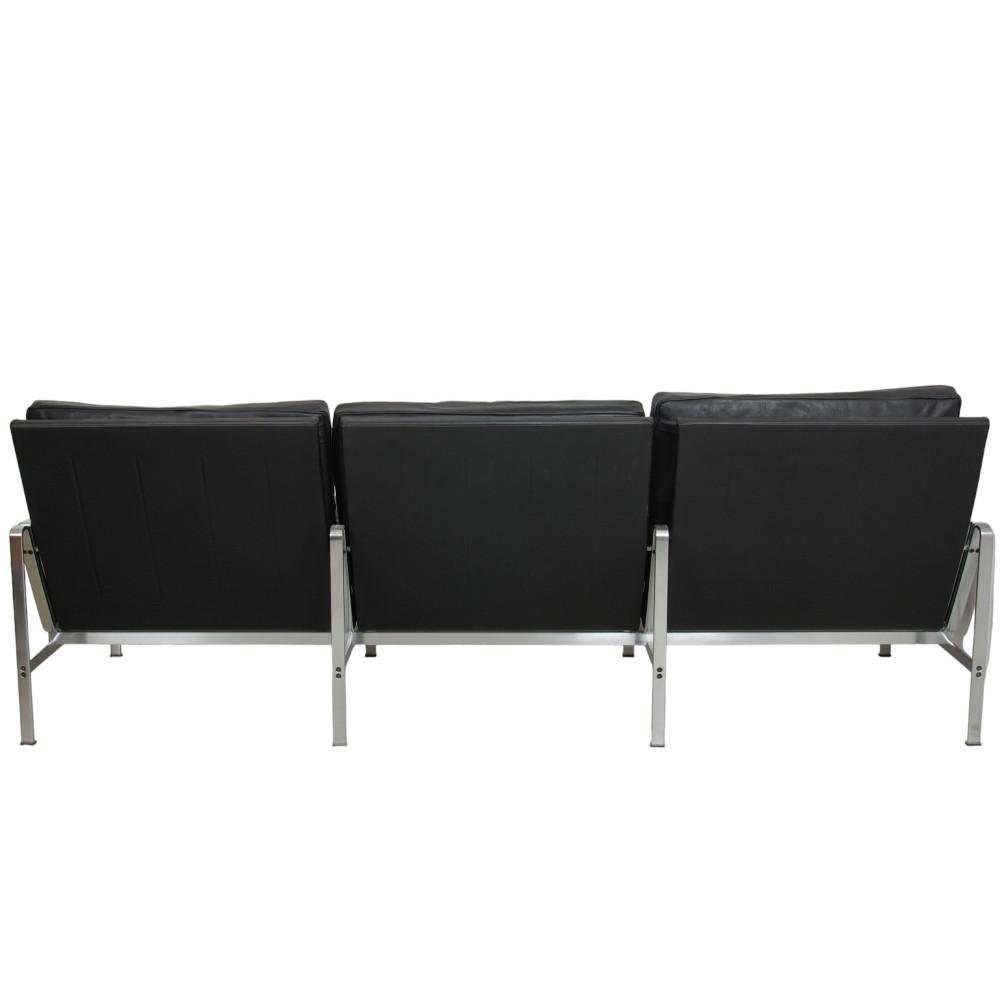 Fk-6730 3-Seater Sofa in Black Leather by Fabricius and Kastholm