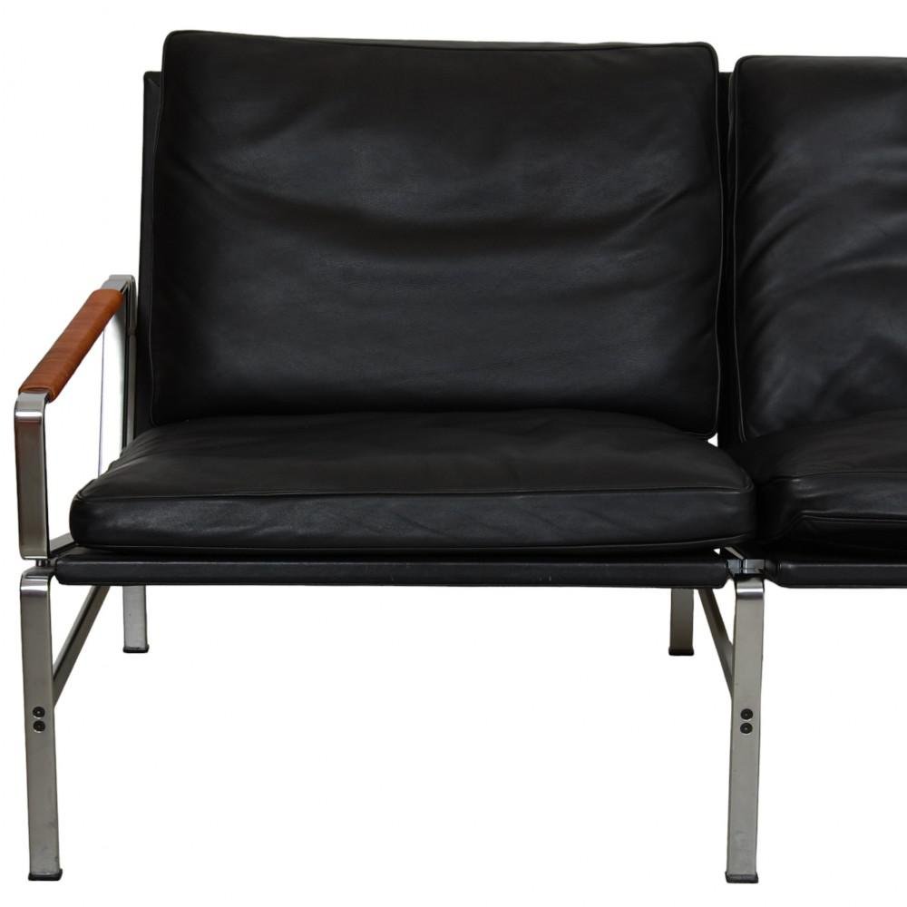 Fk-6730 3-Seater Sofa in Black Leather by Fabricius and Kastholm