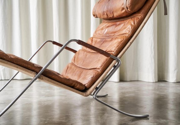 FK87 Lounge Chair in Patinated Cognac Leather by Fabricius & Kastholm for Kill International, 1960s-FEW-2024253