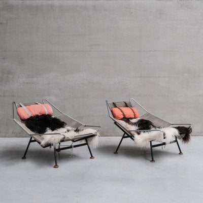 Flag Halyard Lounge Chairs by Hans Wegner for Getama, Set of 2-JRP-1783322