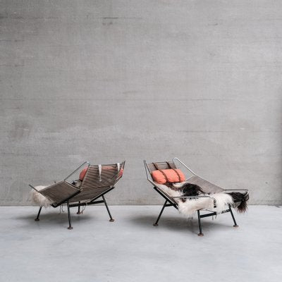 Flag Halyard Lounge Chairs by Hans Wegner for Getama, Set of 2-JRP-1783322