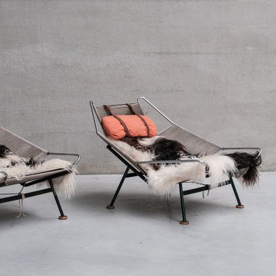 Flag Halyard Lounge Chairs by Hans Wegner for Getama, Set of 2-JRP-1783322