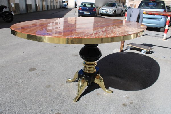 Flamed Onyx & Solid Brass Table by Melchiorre Bega, 1950s-EH-1173684