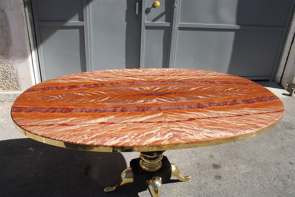 Flamed Onyx & Solid Brass Table by Melchiorre Bega, 1950s-EH-1173684