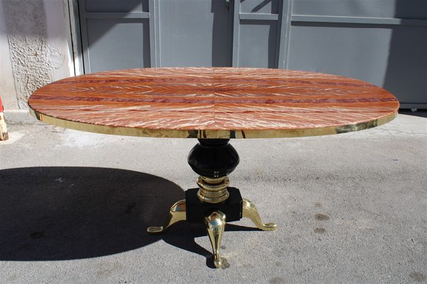 Flamed Onyx & Solid Brass Table by Melchiorre Bega, 1950s-EH-1173684