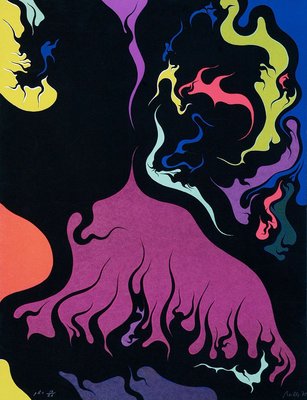 Flames - Original Lithograph by Luigi Boille - 1971 1971-ZCI-760895