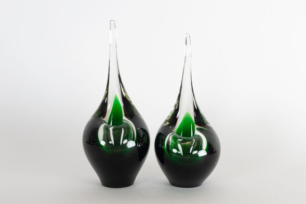 Flamingo Vases by Per Lütken for Holmegaard, 1961, Set of 2-WIX-751003