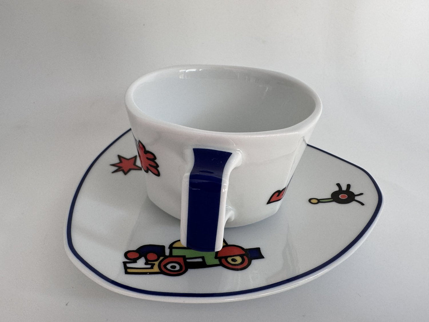 Flash Funny People Coffee Cup with Saucer by Dorothy Hafner / Otmar Alt for Rosenthal Germany, 1980s, Set of 2