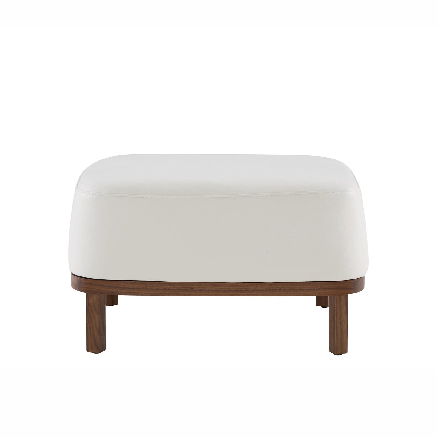 Flax - Upholstered Leather Footstool by Ligne Roset