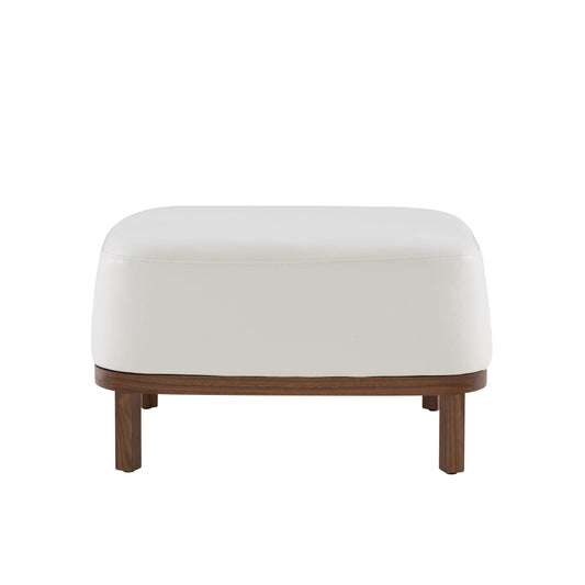 Flax - Upholstered Leather Footstool by Ligne Roset