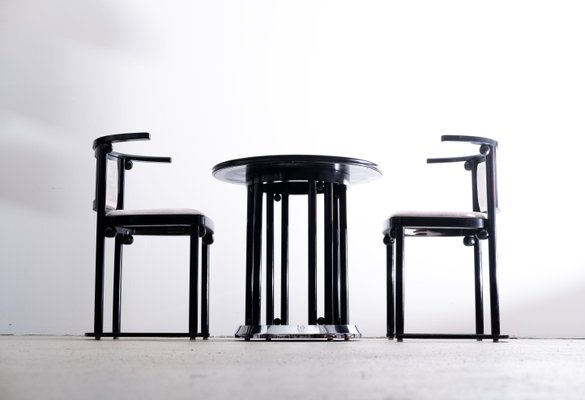 Fledermaus Table and Chairs by Josef Hoffmann for Wittmann, 1980s-KGI-1450150