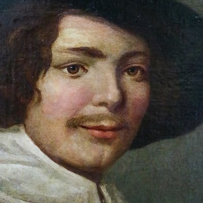 Flemish Artist after Frans Hals, Portrait of a Young Man, 1700s, Oil on Canvas-BEW-2042019