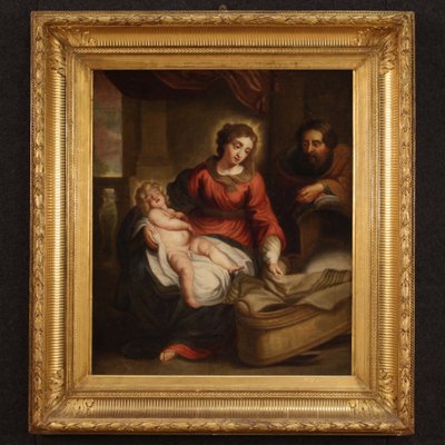 Flemish Artist, Holy Family, 1750, Oil on Canvas, Framed-RP-1799490