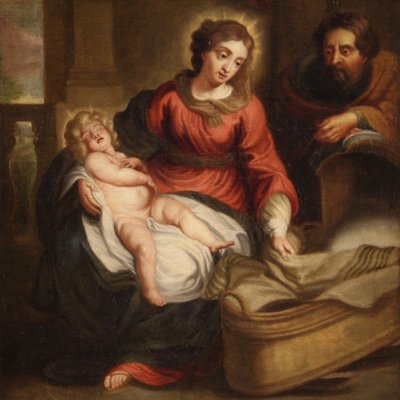 Flemish Artist, Holy Family, 1750, Oil on Canvas, Framed-RP-1799490