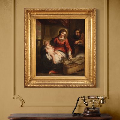 Flemish Artist, Holy Family, 1750, Oil on Canvas, Framed-RP-1799490