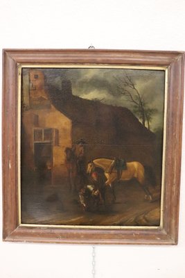 Flemish Artist, Village Scene, 17th Century, Oil on Board, Framed-DCO-1408380