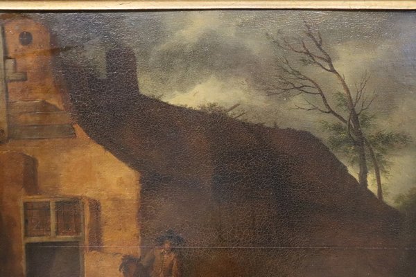 Flemish Artist, Village Scene, 17th Century, Oil on Board, Framed-DCO-1408380