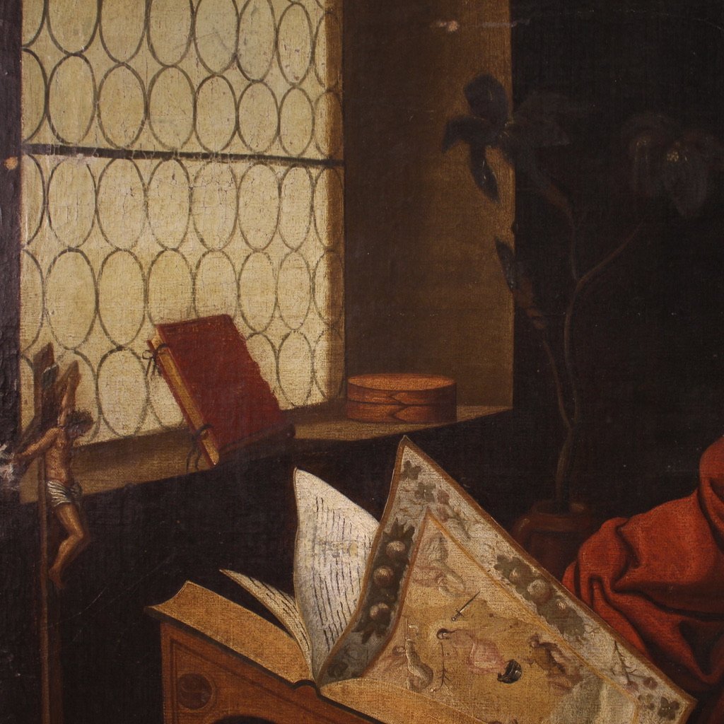 Flemish School Artist, Saint Jerome in His Study, 1620, Oil on Canvas