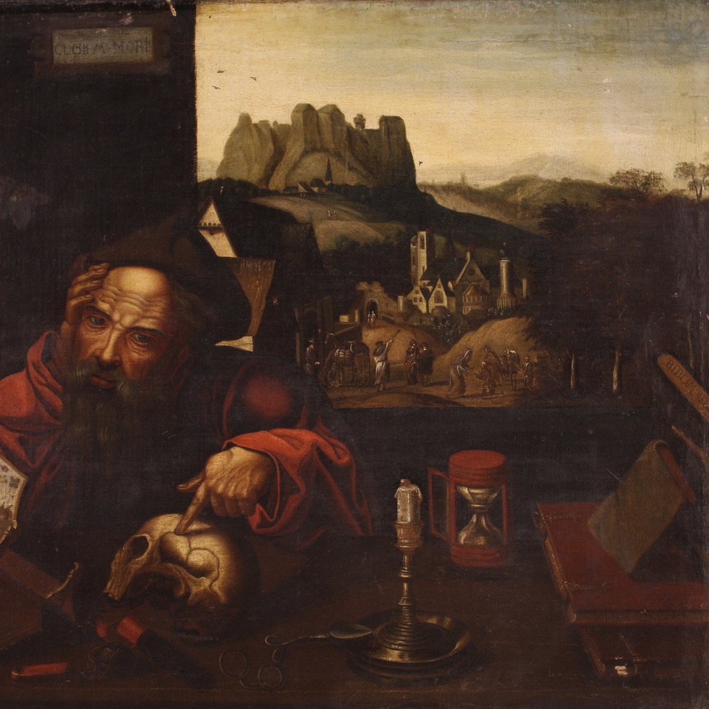 Flemish School Artist, Saint Jerome in His Study, 1620, Oil on Canvas