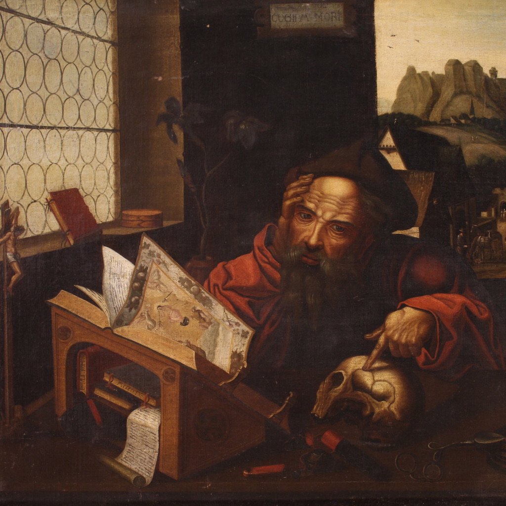 Flemish School Artist, Saint Jerome in His Study, 1620, Oil on Canvas