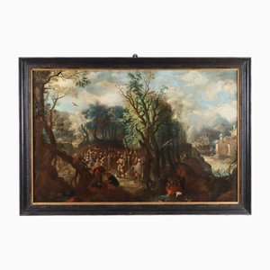 Flemish School Artist, The Preaching of St. John, 1600s-1700s, Oil on Canvas, Framed-VMM-1736162