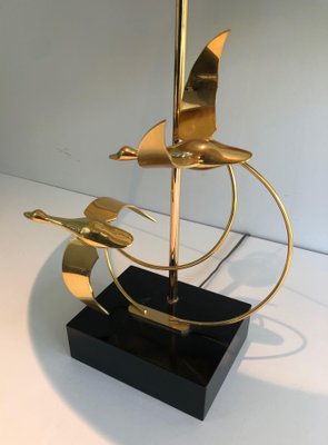 Flight of Wild Geese Lamp in Brass-BA-1365456