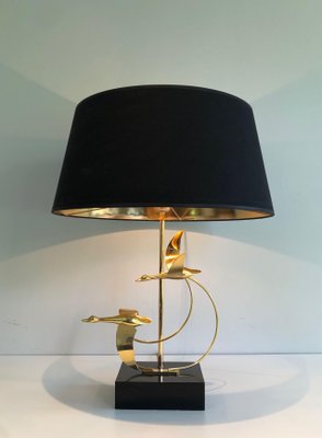 Flight of Wild Geese Lamp in Brass-BA-1365456