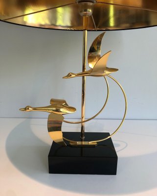 Flight of Wild Geese Lamp in Brass-BA-1365456