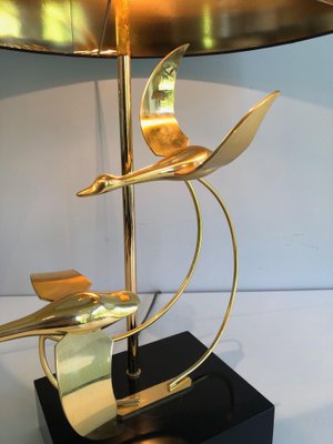 Flight of Wild Geese Lamp in Brass-BA-1365456