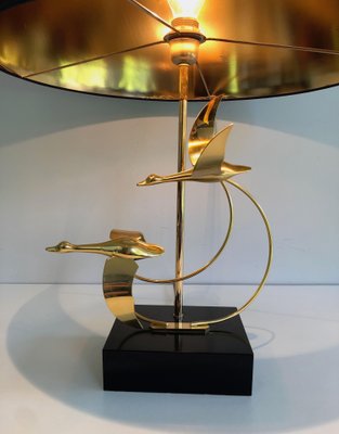 Flight of Wild Geese Lamp in Brass-BA-1365456