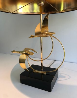 Flight of Wild Geese Lamp in Brass-BA-1365456