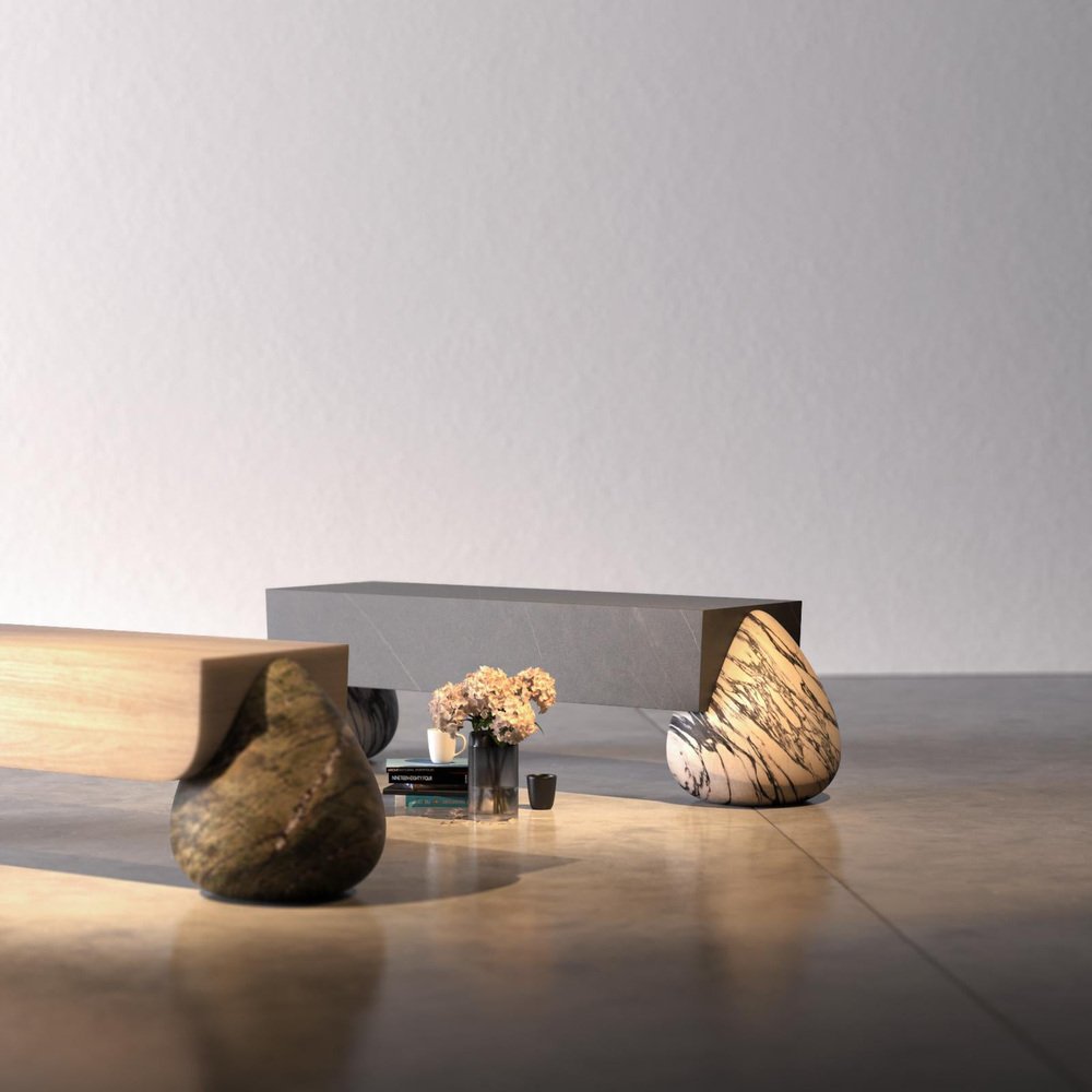 Flint Bench by Marble Serafini