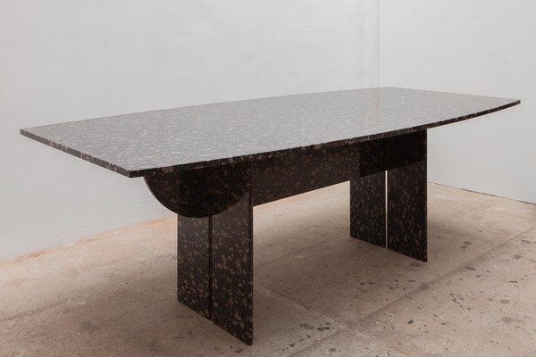 Floating Black and Gold Marble Dining or Conference Table, Italy, 1970s-KL-820715