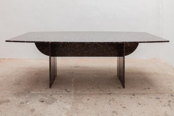 Floating Black and Gold Marble Dining or Conference Table, Italy, 1970s-KL-820715