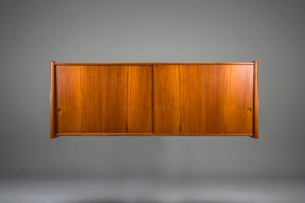 Floating Wallsideboard in Teak by Hans J. Wegner for Ry Furniture, 1959-ZZH-2026026