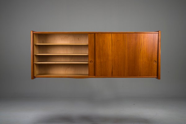 Floating Wallsideboard in Teak by Hans J. Wegner for Ry Furniture, 1959-ZZH-2026026