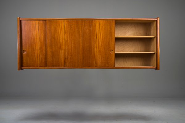 Floating Wallsideboard in Teak by Hans J. Wegner for Ry Furniture, 1959-ZZH-2026026