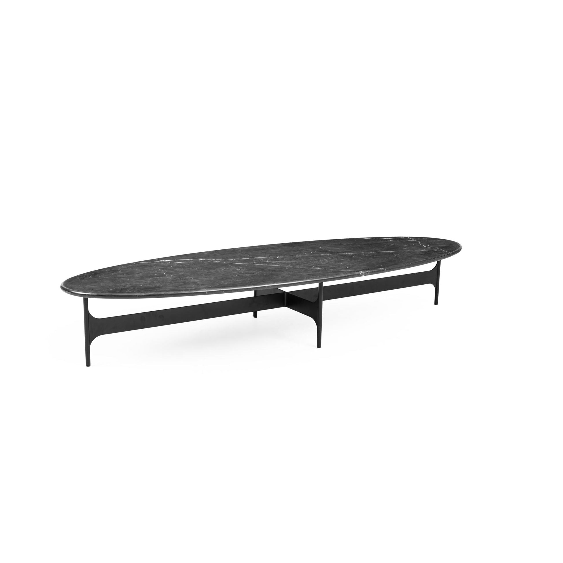 Floema Oval Coffee Table Black Nero Marquina Marble by Wendelbo #Black Nero Marquina Marble