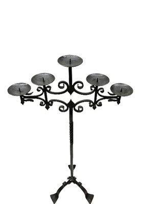 Floor Candleholder in Wrought Iron-UCH-1224429