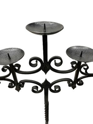 Floor Candleholder in Wrought Iron-UCH-1224429