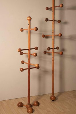 Floor Ceiling Hangers with Spherical Elements in Walnut, 1970s, Set of 2-XDW-1759752