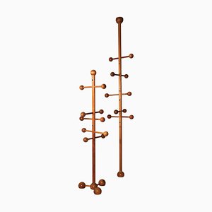 Floor Ceiling Hangers with Spherical Elements in Walnut, 1970s, Set of 2-XDW-1759752