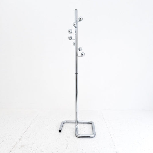 Floor Coat Stand in Chromed Metal, Italy, 1970s